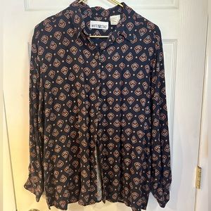 Women’s vintage boho button up blouse size XL